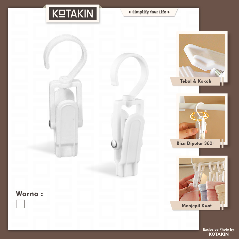 10PCS Hanger Jepit Gantungan Baju